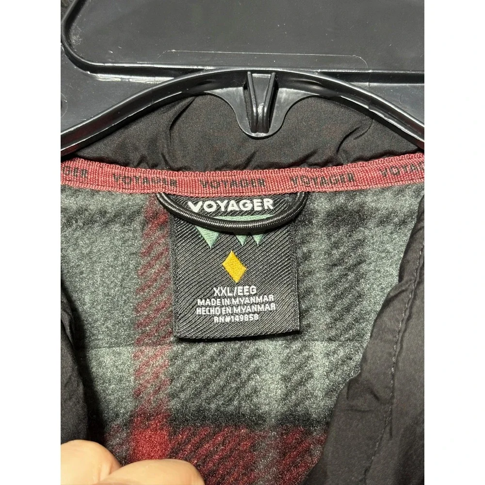 Voyager Puffer Jacket Mens XXL Black Plaid Lined Quilted Full Zip A0252014AF